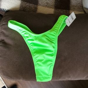 Lime green high waist thong bikni bottom
